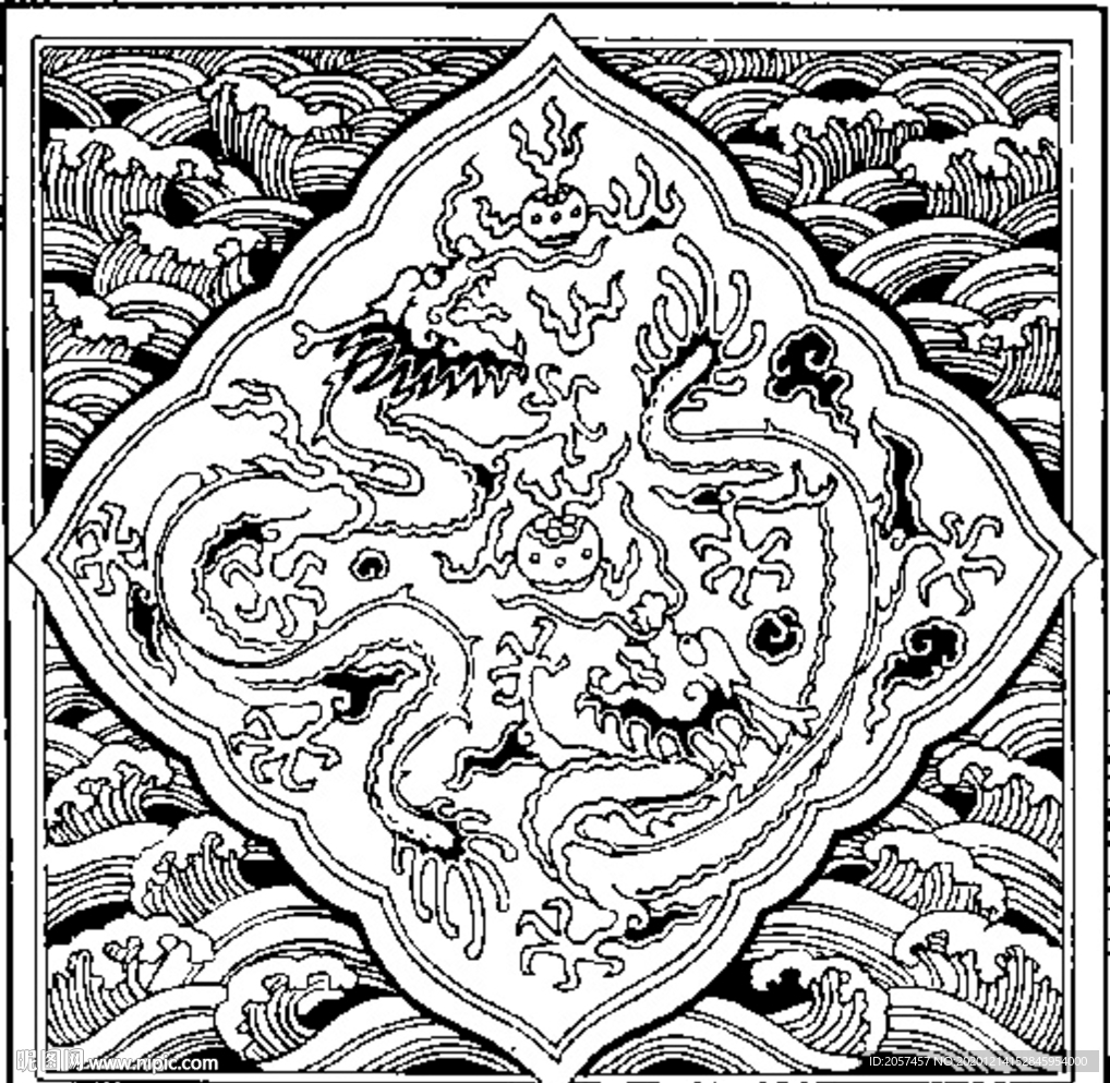 设计素材 传统图案 龙 云