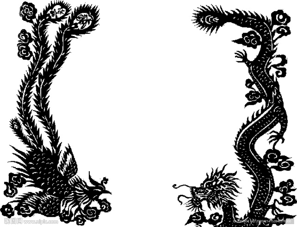 设计素材 传统图案 龙 云