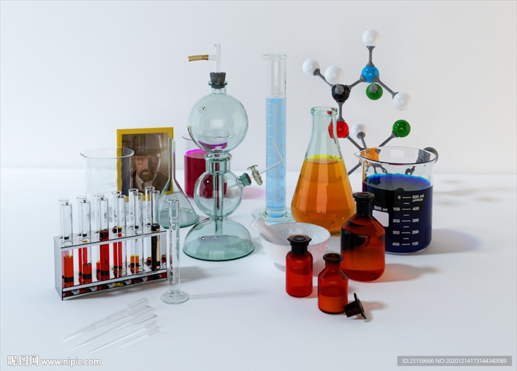 实验室玻璃器皿模型