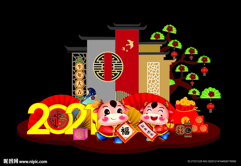 徽派2021年新年龙门架