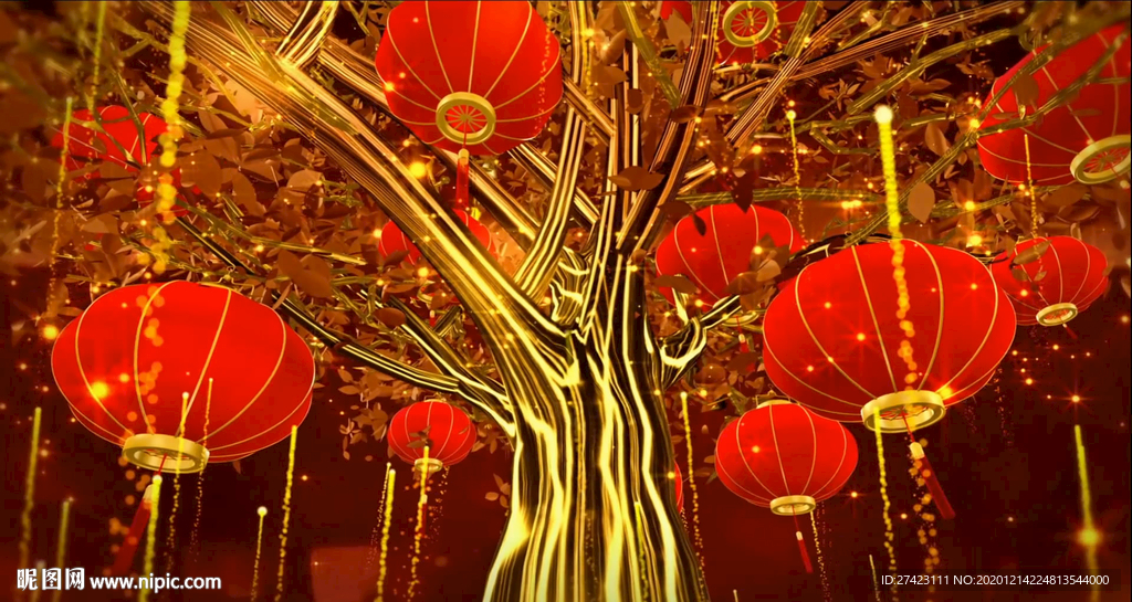 春节喜庆灯笼 舞台背景视频素材