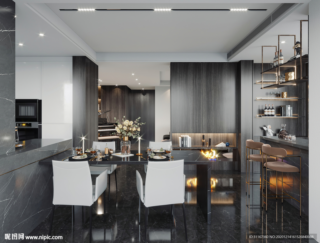 现代餐厅效果图