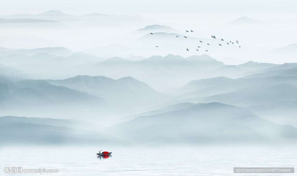 山水画水墨山水画意境山水画