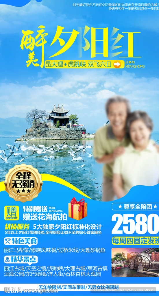 大理老年旅游海报