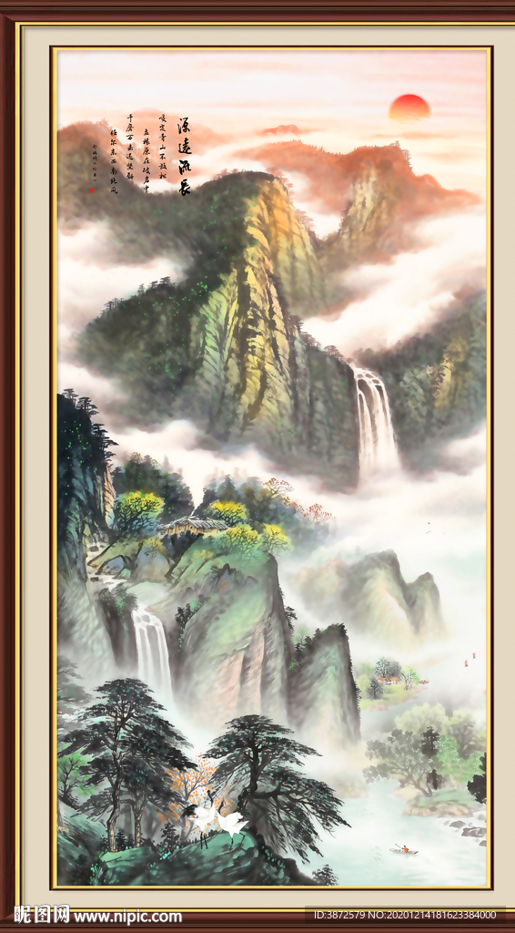 竖幅山水画竖幅国画竖幅水墨