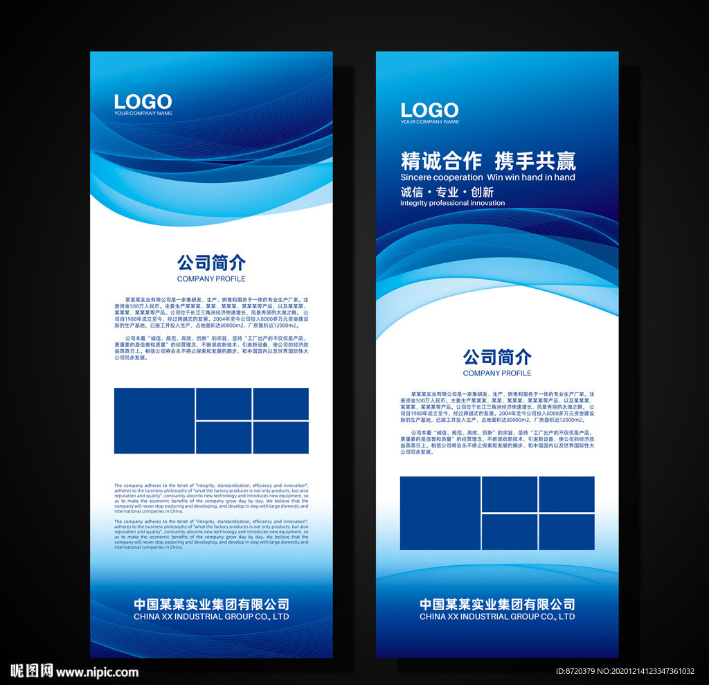 蓝色展架 企业展架 公司展架