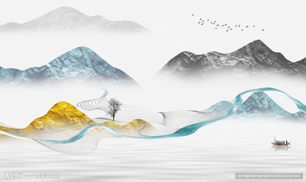 最新高端新山水画 TIF分层