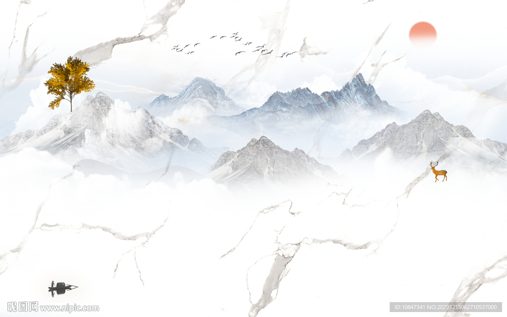 简约高端新山水画 TIF分层