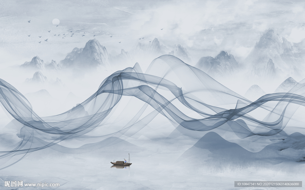 新品高端新山水画 TIF分层