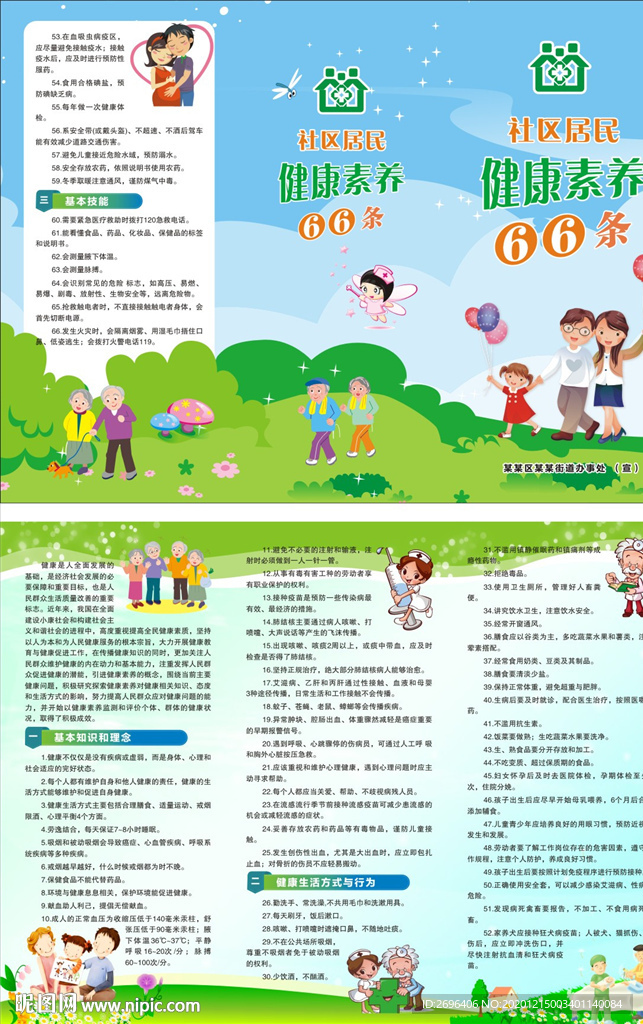 社区居民健康素养66条折页