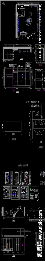 街边服装店斜开门设计CAD