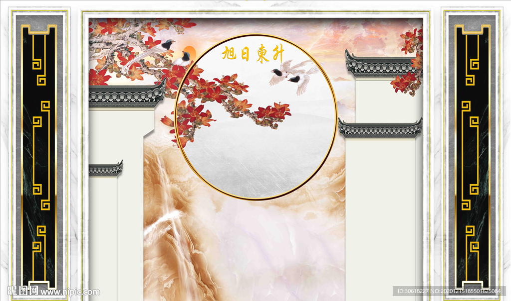 新中式背景墙