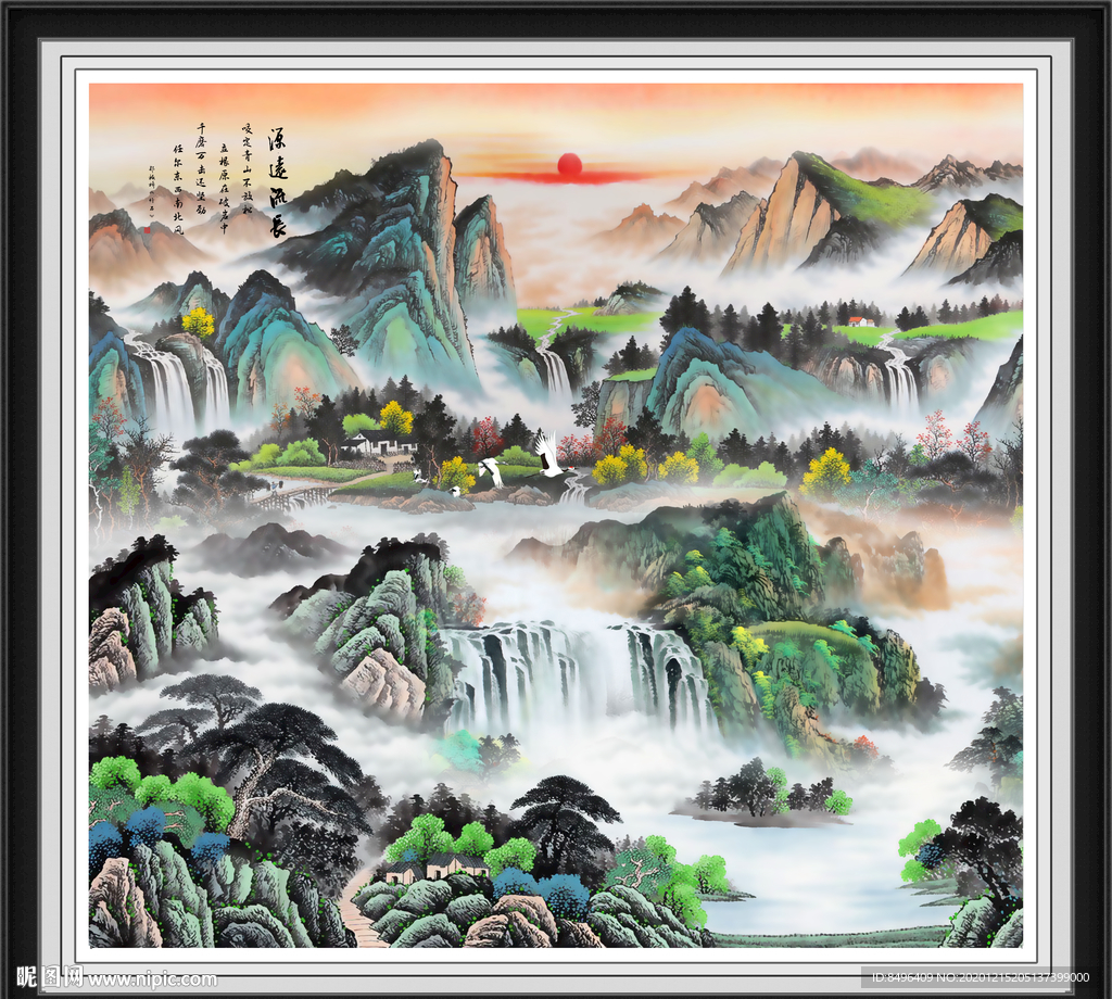 山水画水墨山水画 意境山水画