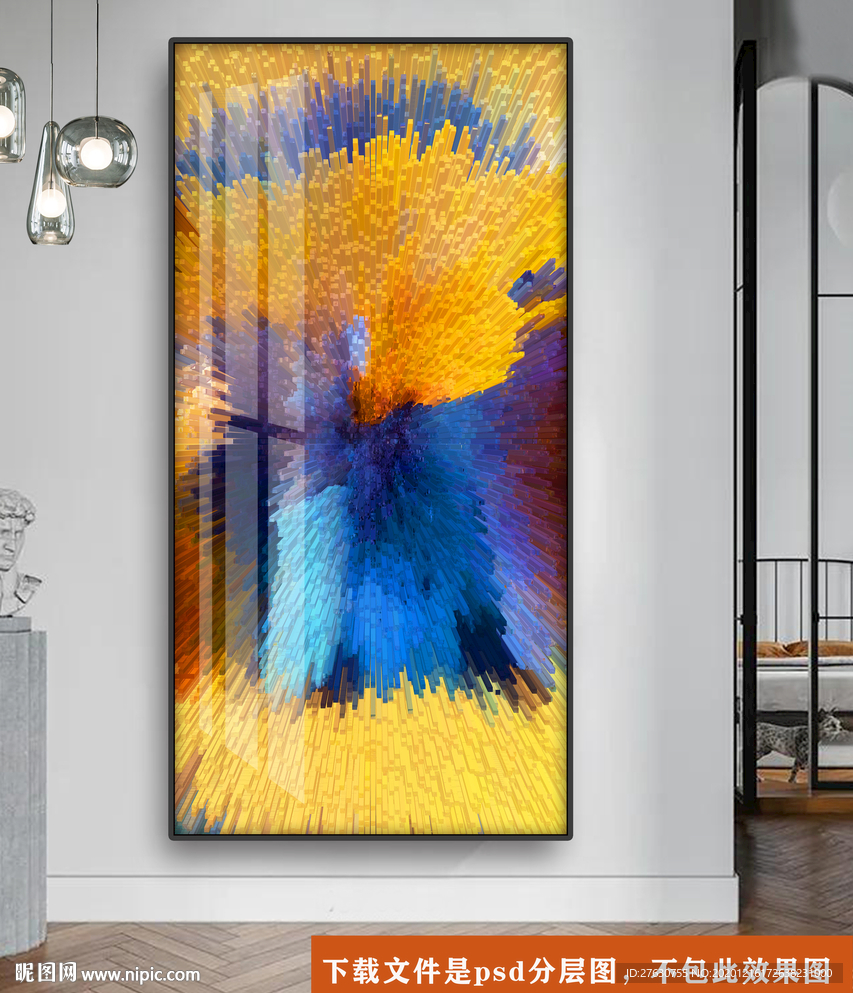 酒店玄关抽象装饰画