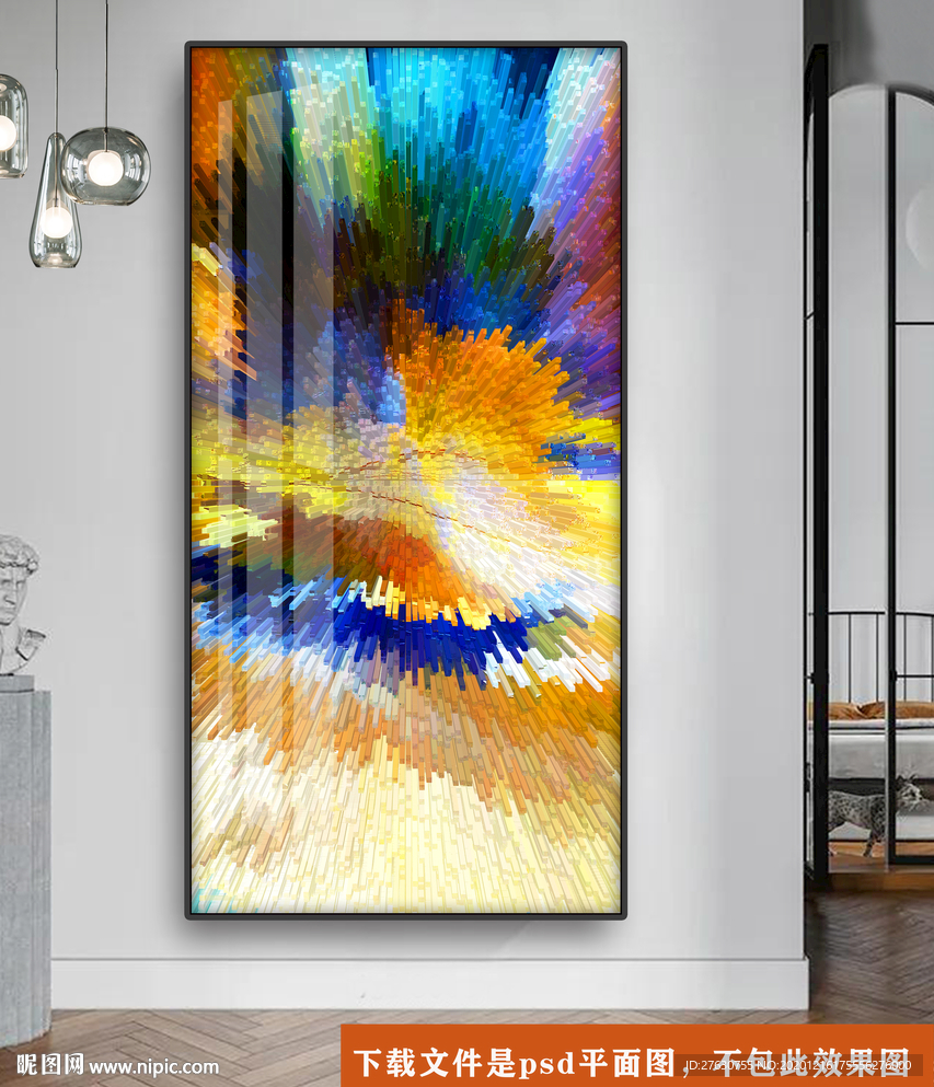 酒店玄关抽象装饰画