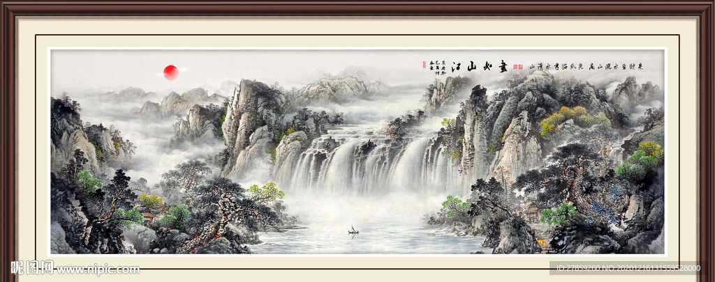 山水画水墨山水画意境山水画