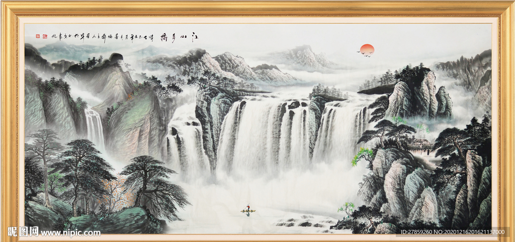 山水画水墨山水画意境山水画