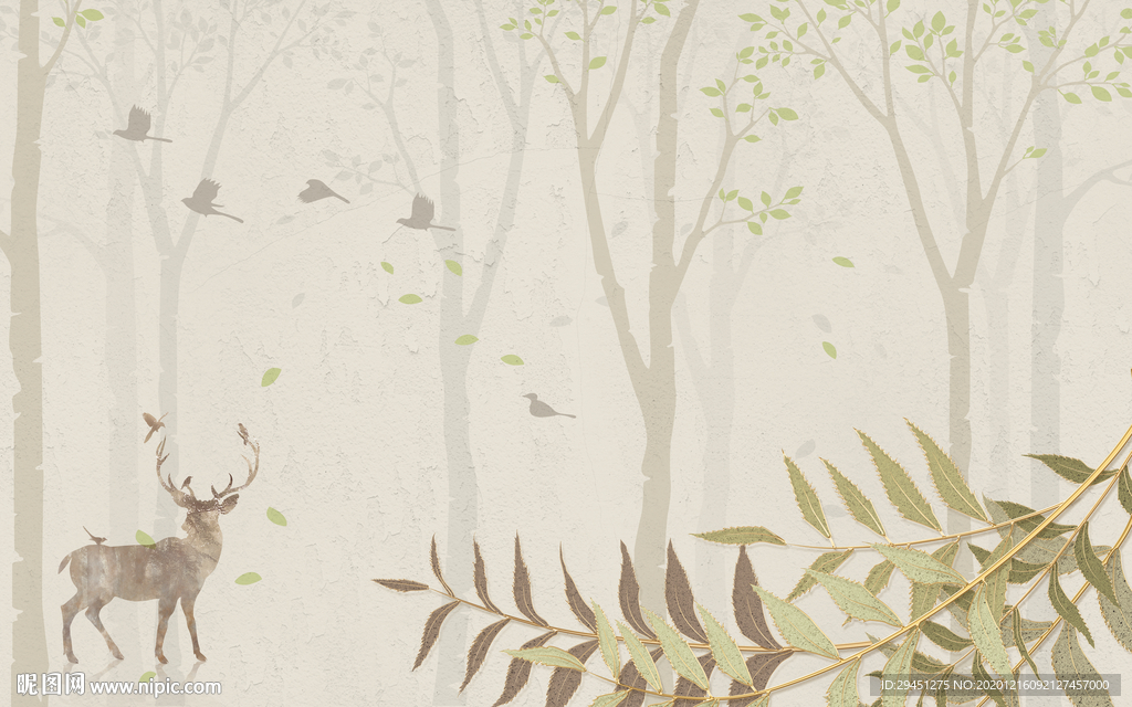 大气 欧式背景墙画 TIF分层