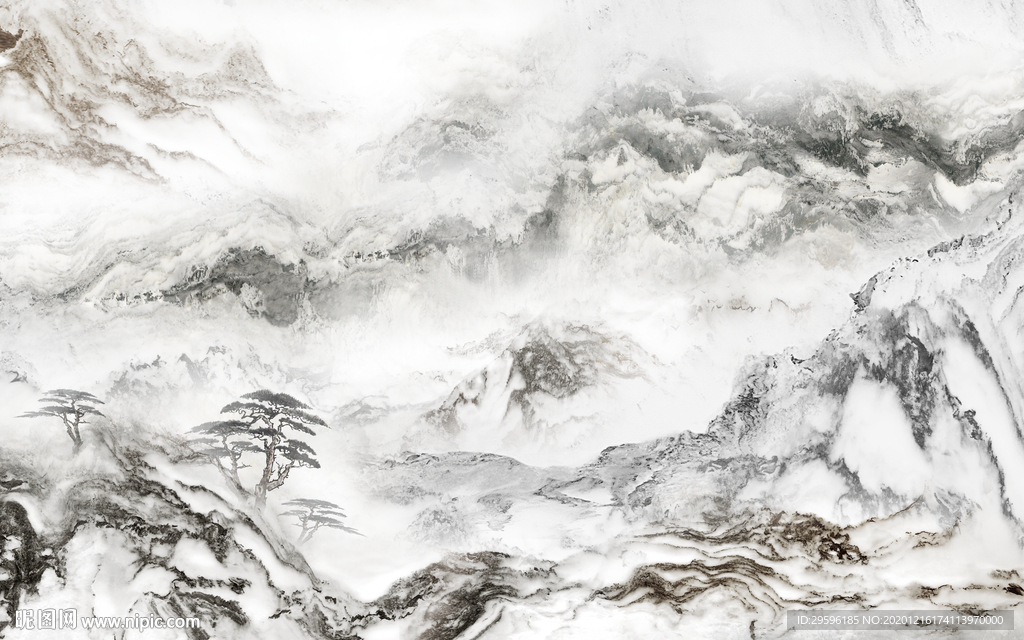 石纹新现代山水画 tif分层