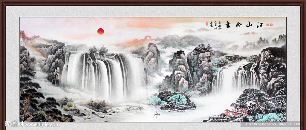 山水画水墨山水画意境山水画