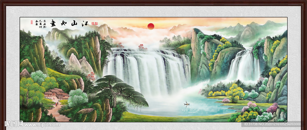 山水画水墨山水画意境山水画