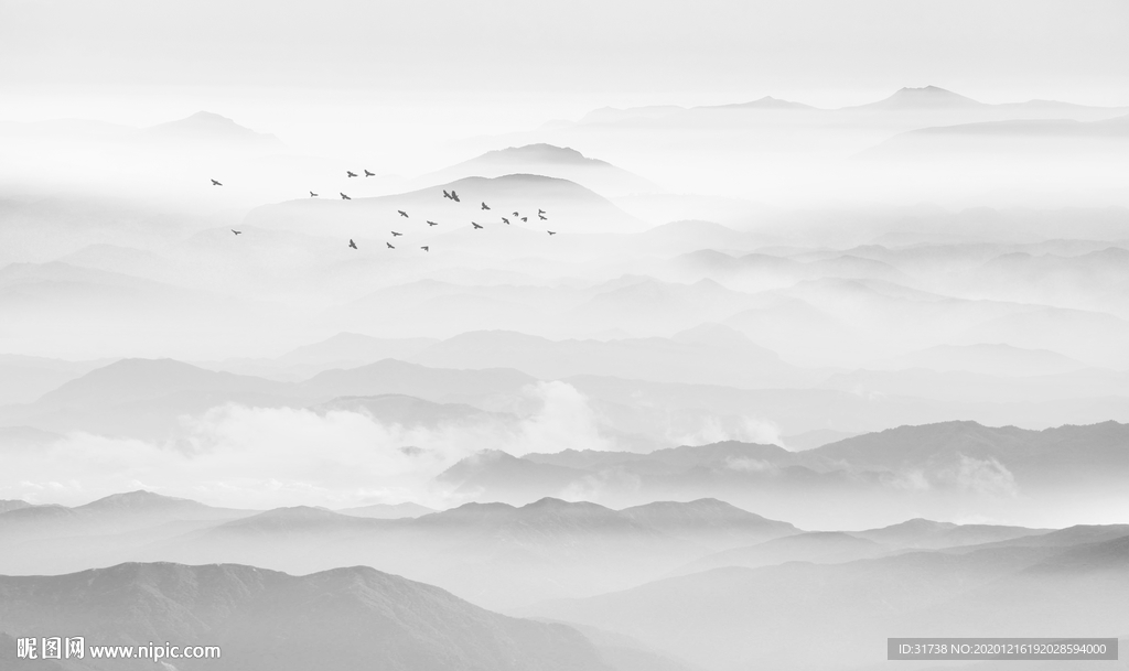 山水画水墨山水画意境山水画