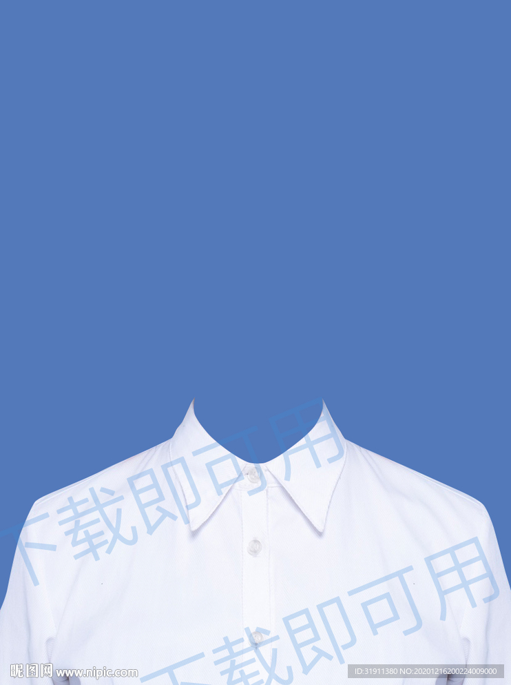 半身白衬衫衣服模板