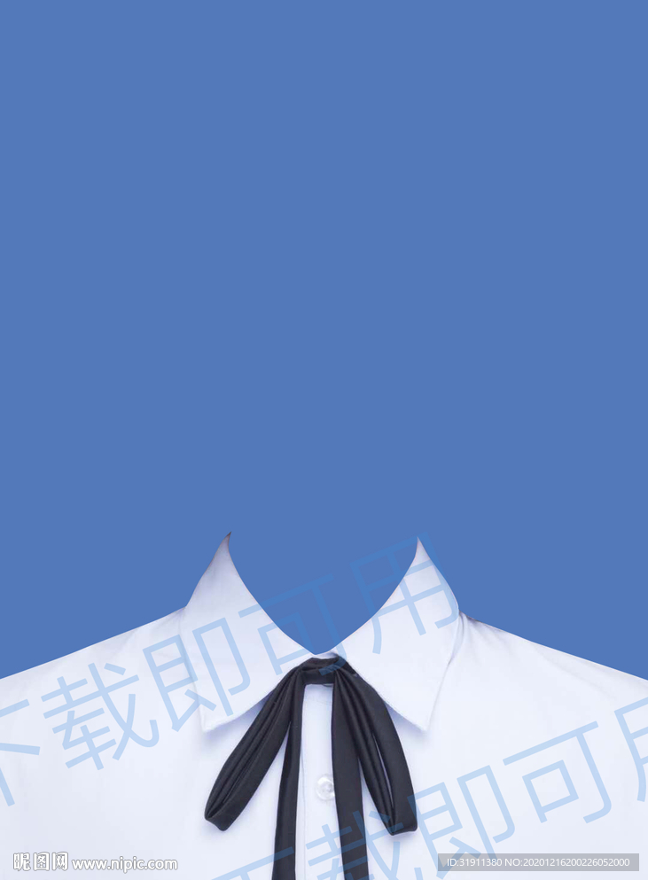 丝带白衬衫模板