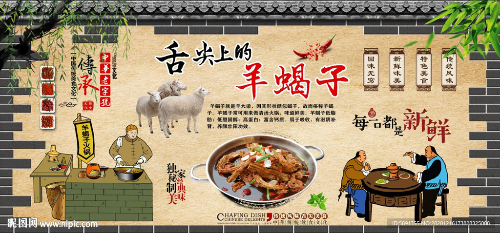 羊蝎子背景墙