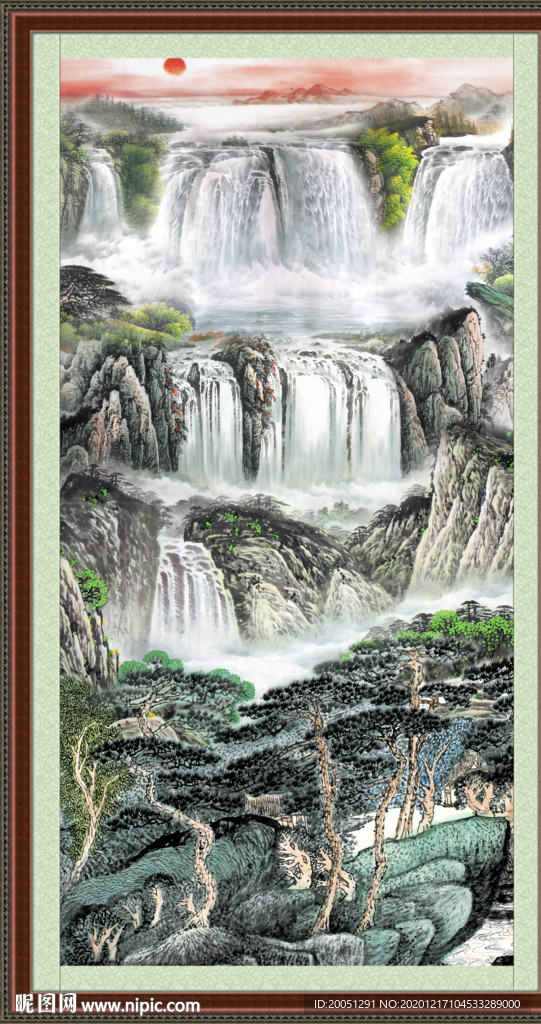 竖幅山水画
