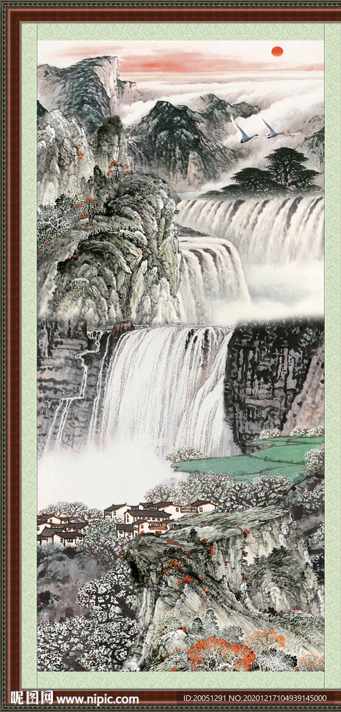 竖幅山水画