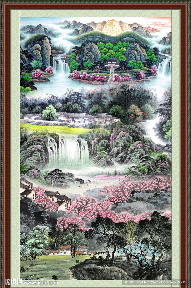 竖幅山水画