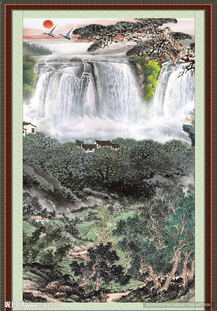 竖幅山水画