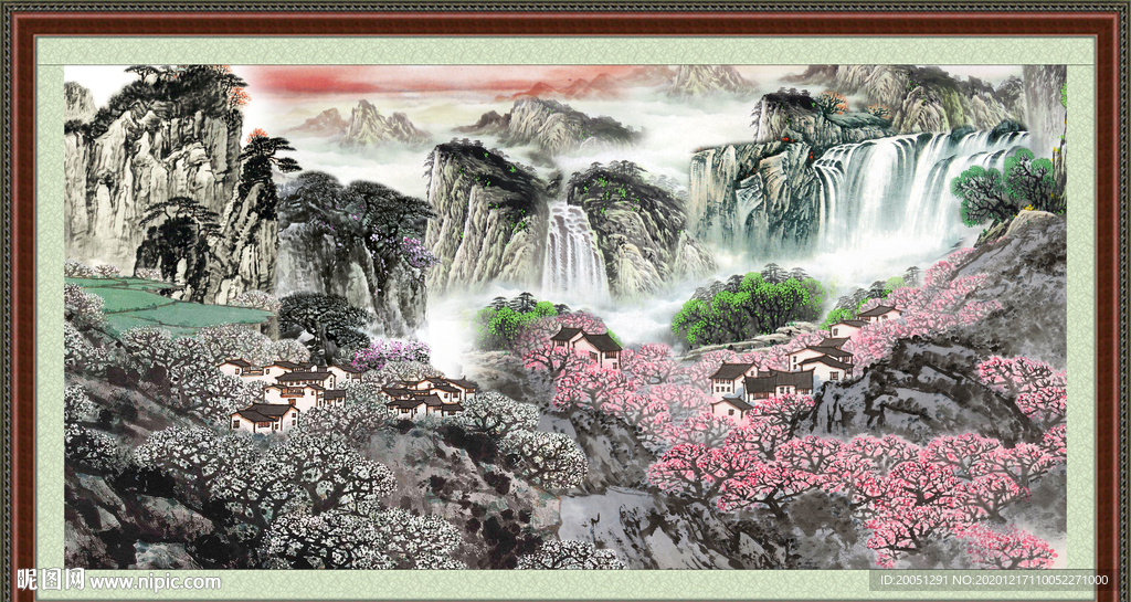 聚宝盆山水画