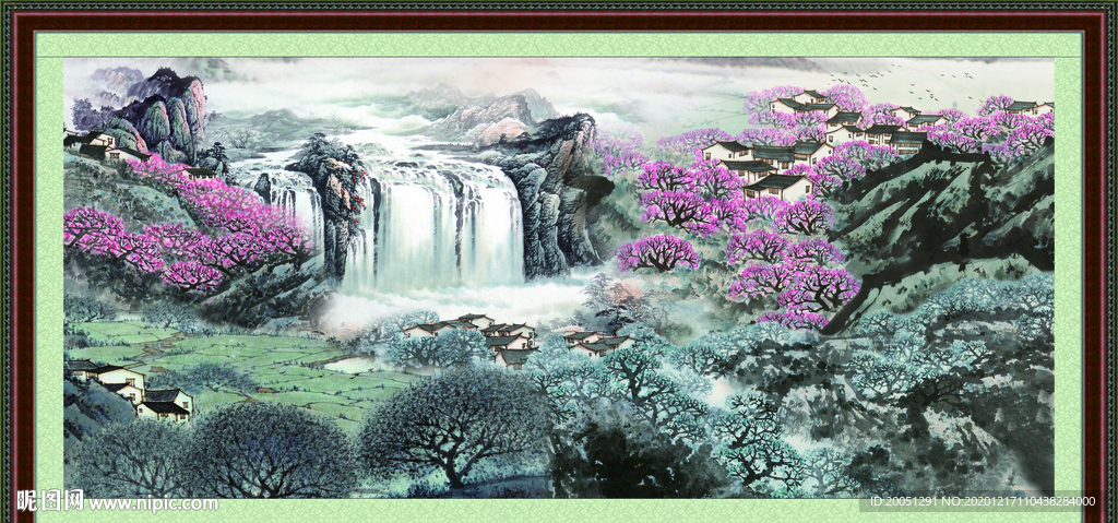聚宝盆山水画