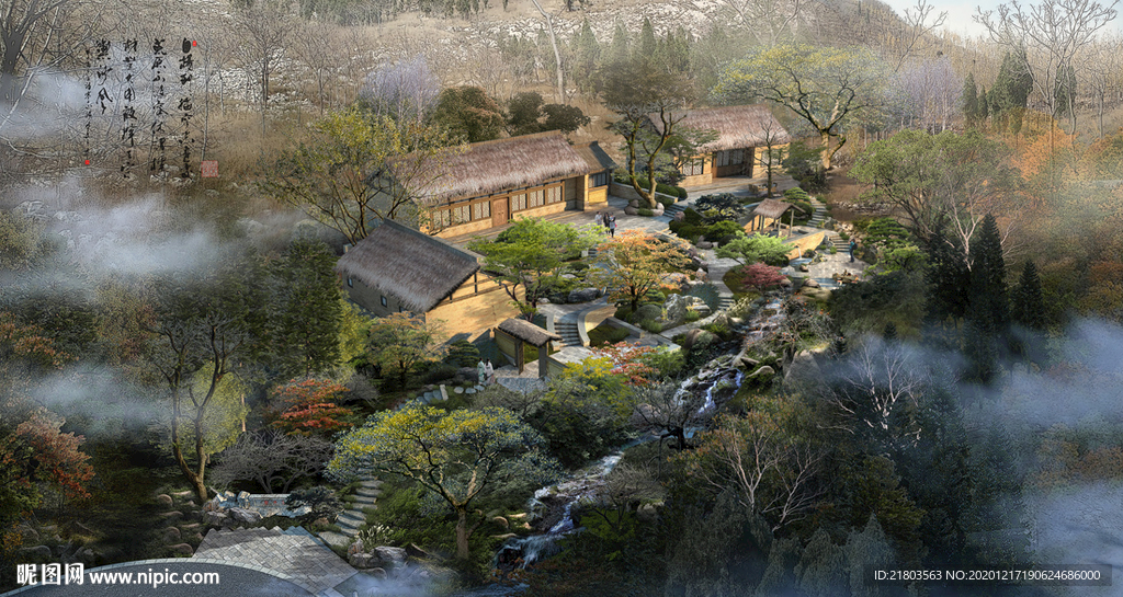 古建效果图乡村效果图中式效果图