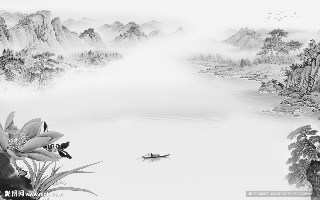 新上架唯美中式山水 TIF分层