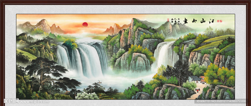 山水画水墨山水画意境山水画