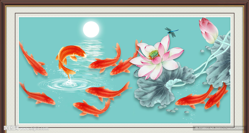 荷花鲤鱼