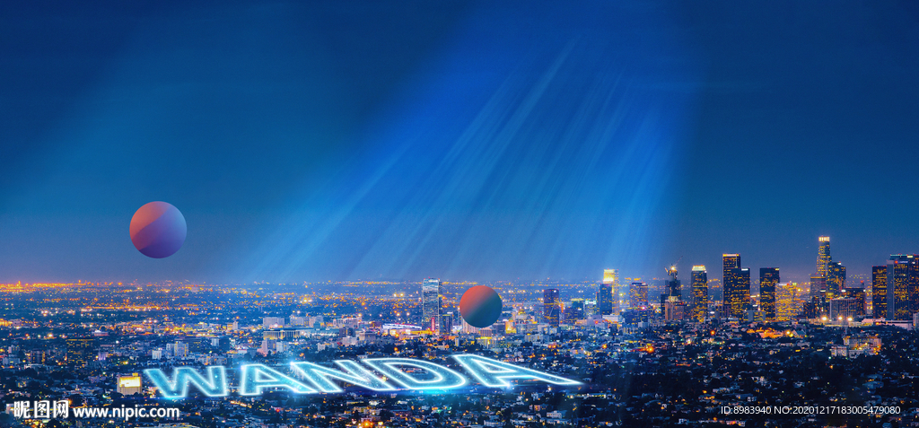 地产城市星空背景