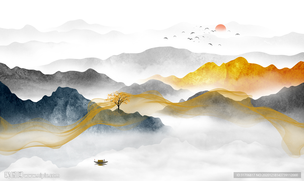 抽象山水画