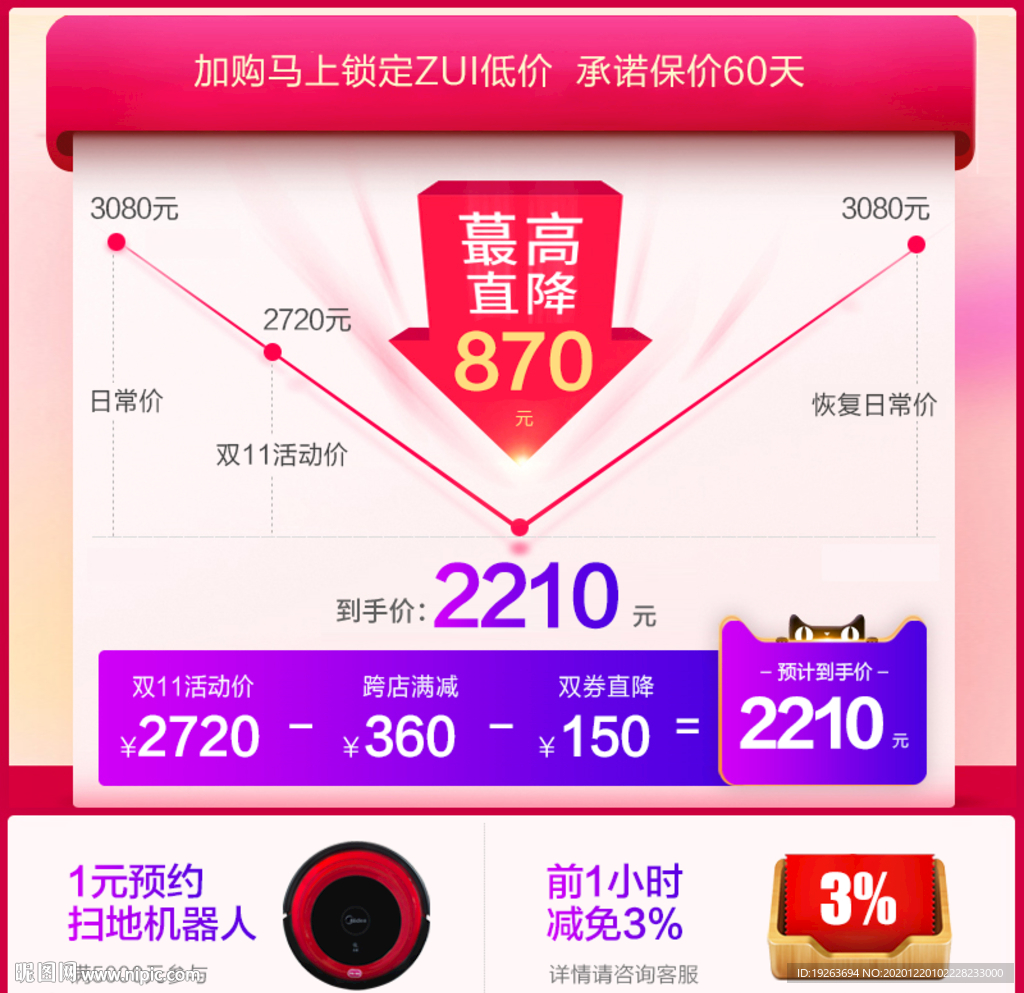 双11价格标签促销主图模板图片