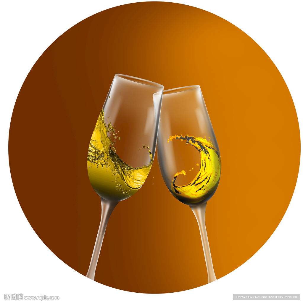 圆形酒杯装饰画