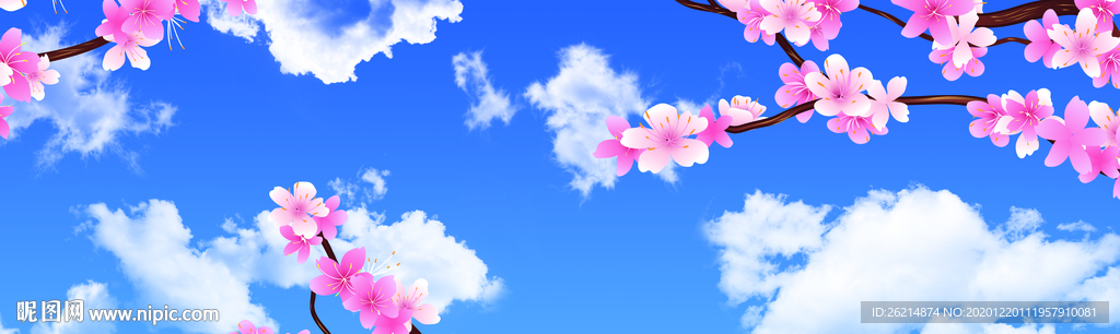 樱花蓝天白云