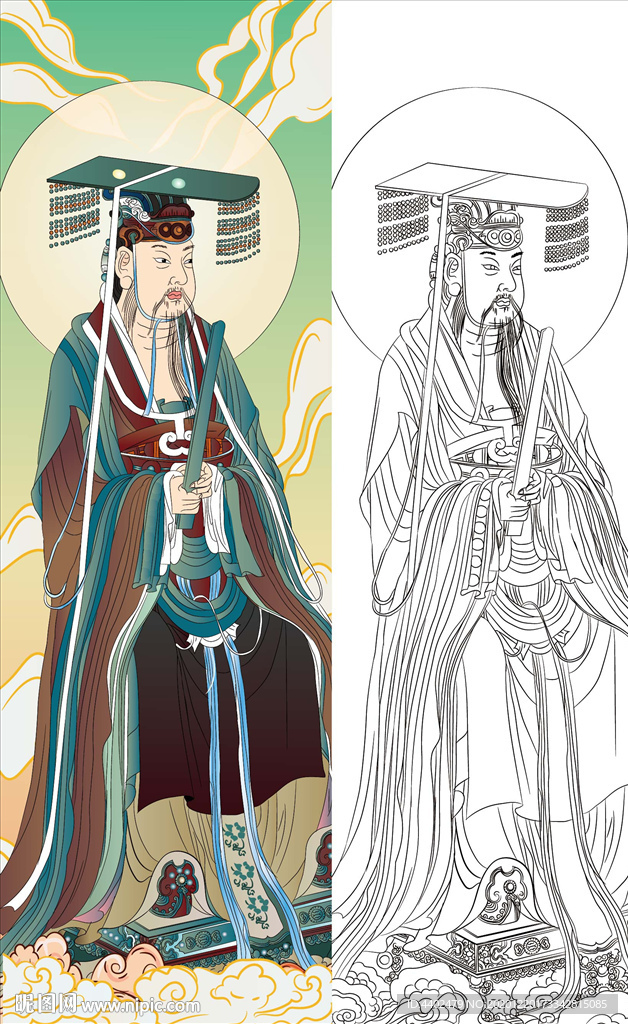 描摹永乐宫壁画
