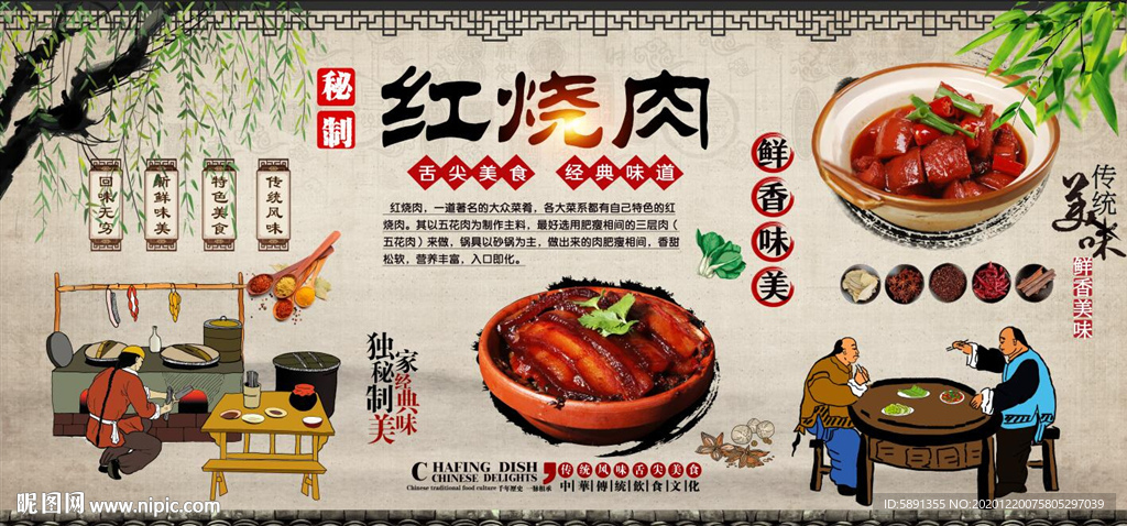 红烧肉背景墙