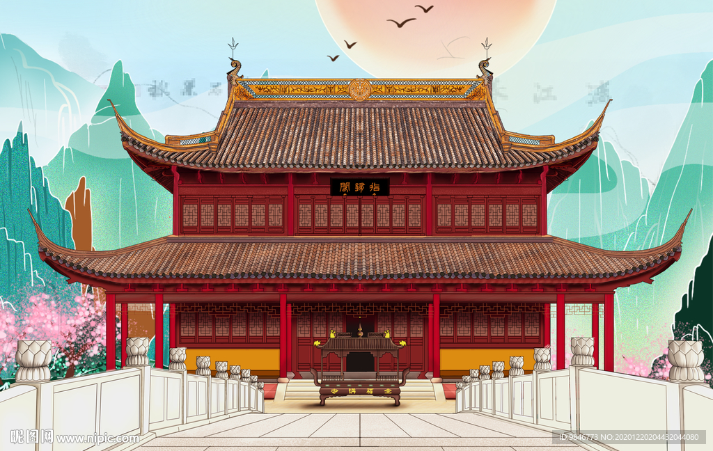 古代建筑 石庙 古风 国潮