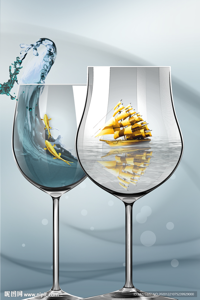 餐厅酒杯装饰画