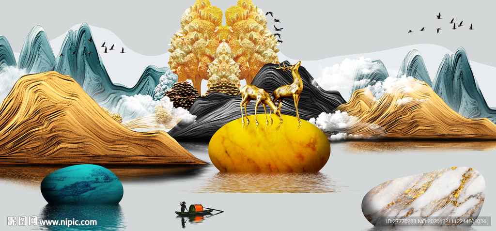 石来运转三联画