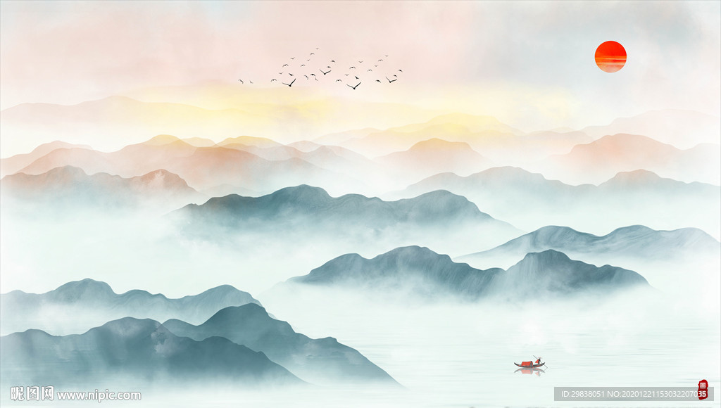 水墨山水装饰画
